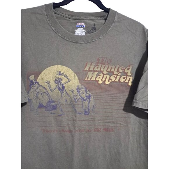 Disney Parks Haunted Mansion T-Shirt Olive Green Hanes Beefy-T XL 100% Cotton Gr - Picture 4 of 6